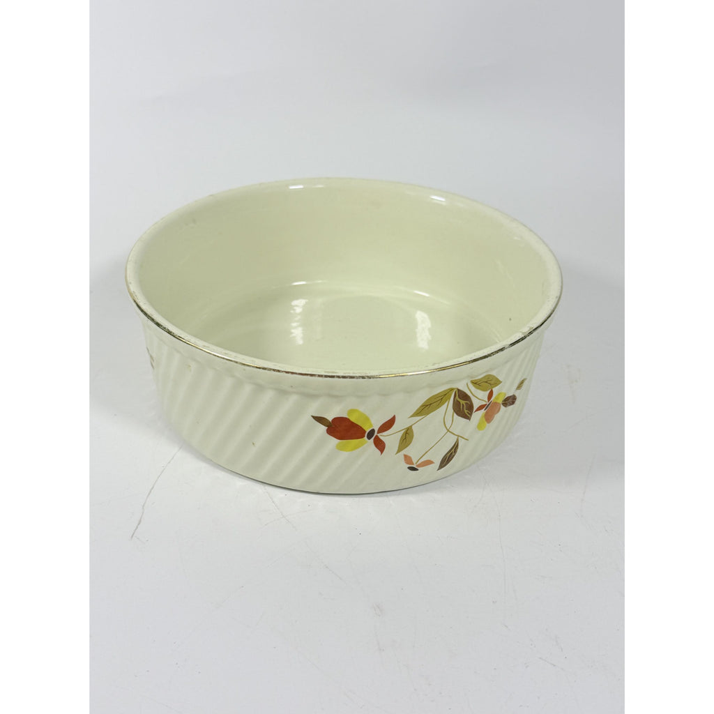 Souffle/Round Casserole Baking Dish Hall’s Jewel Tea Autumn Leaf Mid Century Cookware Bakeware Kitchenware Vintage Farmhouse Cottage Granny