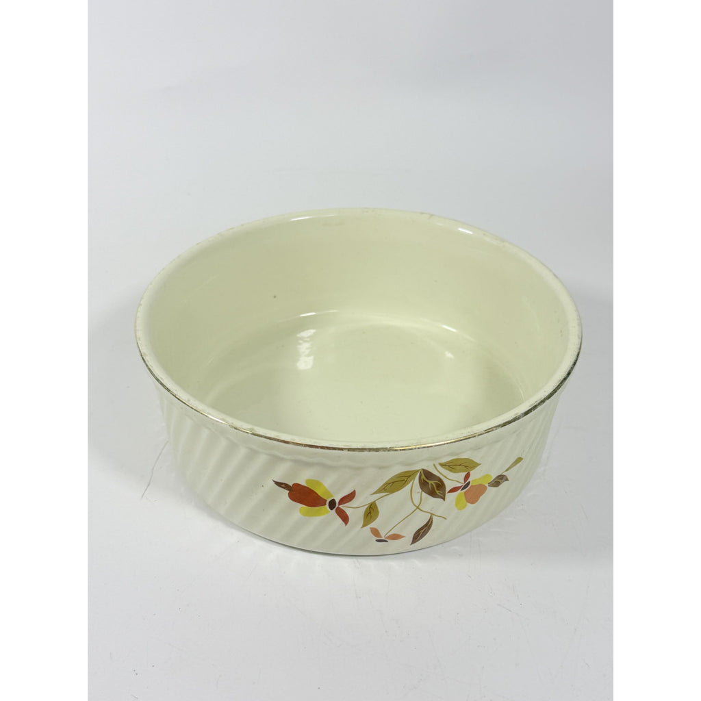 Souffle/Round Casserole Baking Dish Hall’s Jewel Tea Autumn Leaf Mid Century Cookware Bakeware Kitchenware Vintage Farmhouse Cottage Granny
