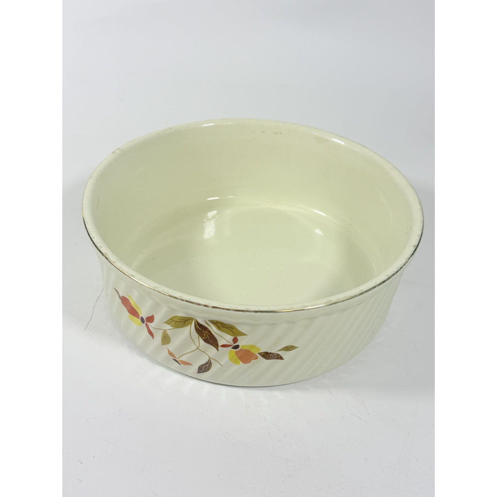 Souffle/Round Casserole Baking Dish Hall’s Jewel Tea Autumn Leaf Mid Century Cookware Bakeware Kitchenware Vintage Farmhouse Cottage Granny