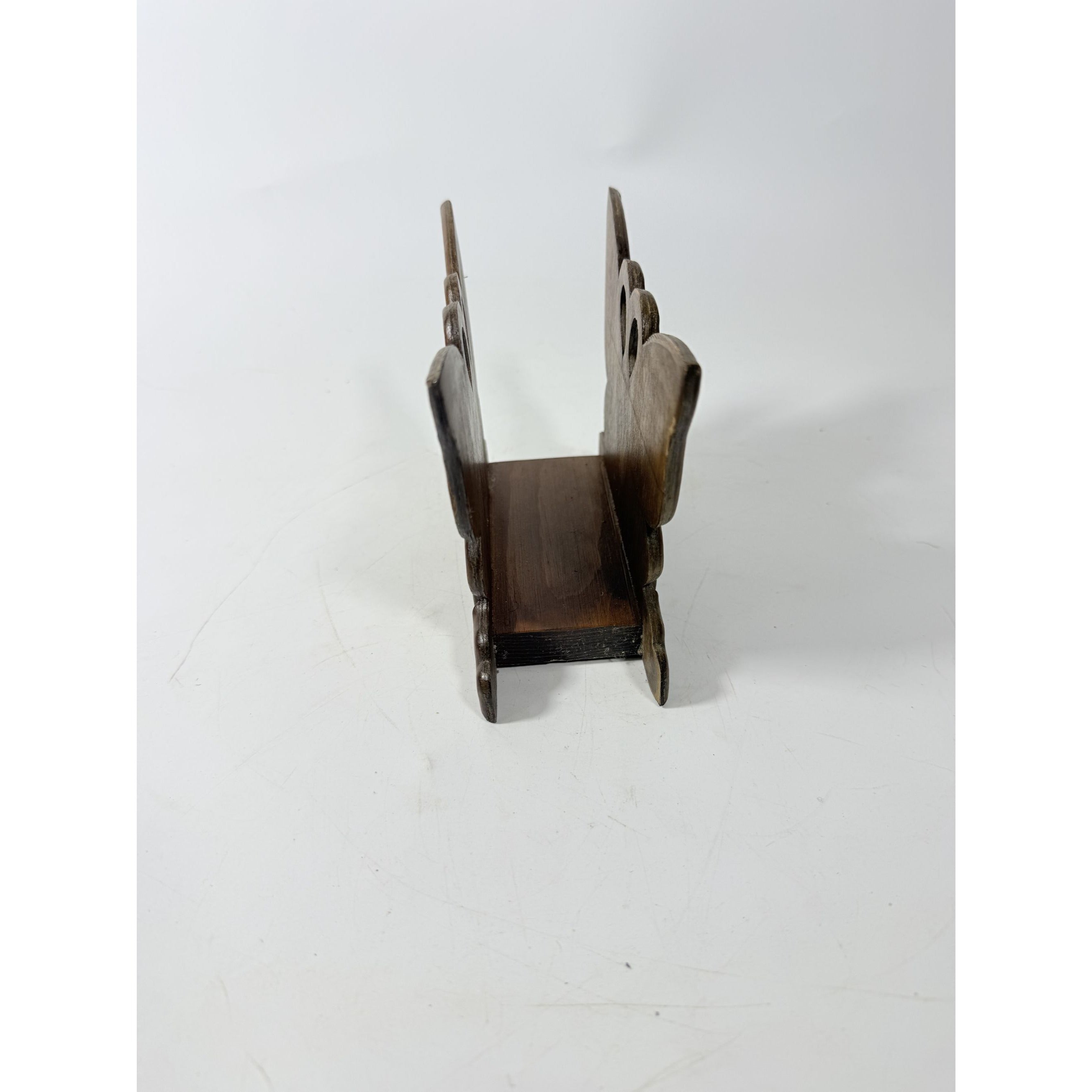 Wooden Napkin Letter Holder Butterfly Carved Retro Mid Century Folk Art Kitchen Home Decor Wood Kitcheware