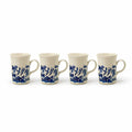 Coffee Mugs Cups  Willow English Ironstone Cups Set 4  Churchill Georgian Shape England C handle Grand Millennial Chinoiserie Breakfast