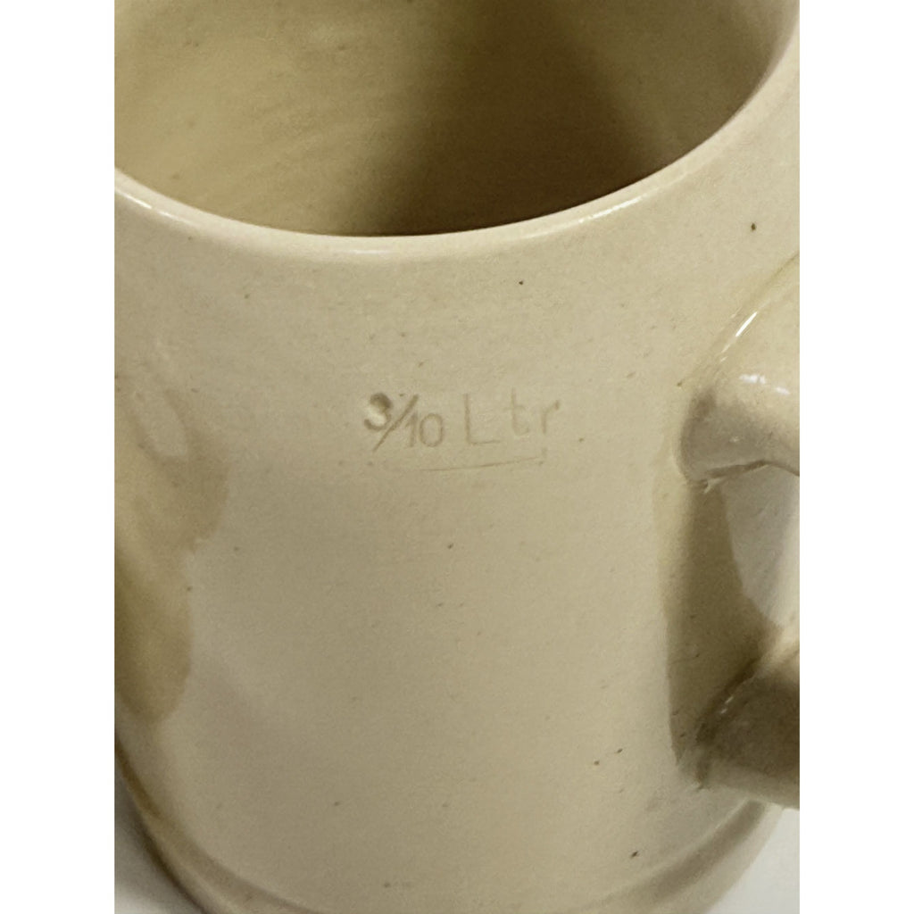 Stoneware Tankard Beer Stein Coffee Mug Lufthansa Air Airline German Set 4 Vintage Handled Pottery Collectible Travel 3/10 Litre Barware