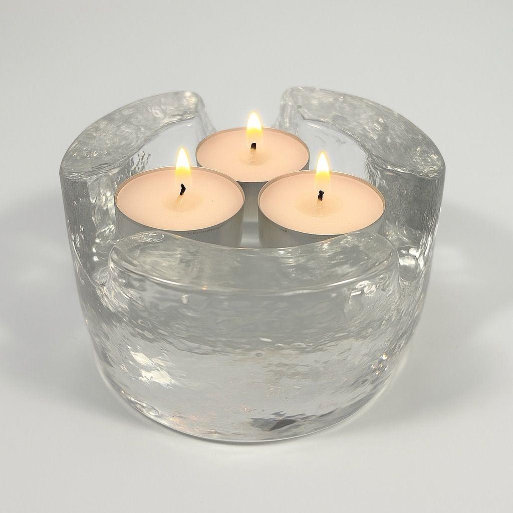 Votive Candle Holder Glasdesign Georg Shütte Handerbeit Vintage Mid Century German Scandanavian Heavy kunstvoll gestaltet