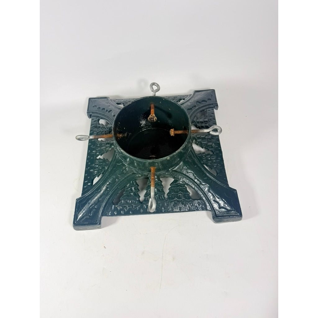 Cast Iron Metal Christmas Tree Holder John Wright Green Vintage Holiday Home Decor
