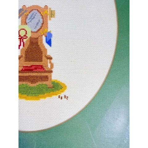 Framed Art Cross Stitch Home is where you Hang your Memories Coat Stand Finished 1980s Primitive Country Folk Artwork Wall Decor