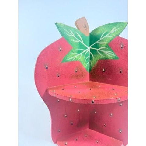 Wall Corner Shelf 90s Strawberry Vintage Wood Hanging Red Hand Painted Farmhouse Country Cottage Granny Core Home Decor Decorative Kitchen