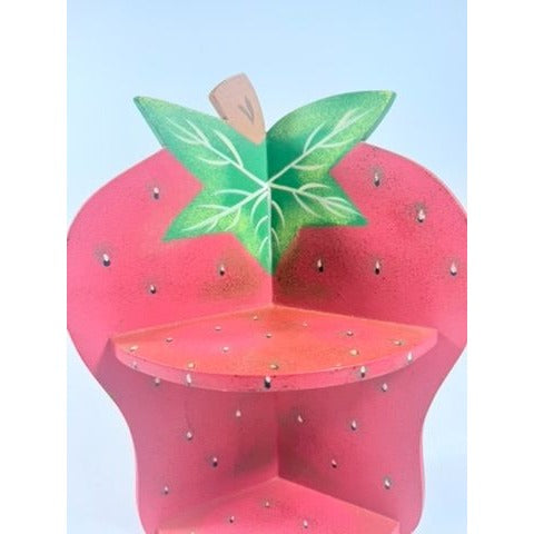 Wall Corner Shelf 90s Strawberry Vintage Wood Hanging Red Hand Painted Farmhouse Country Cottage Granny Core Home Decor Decorative Kitchen
