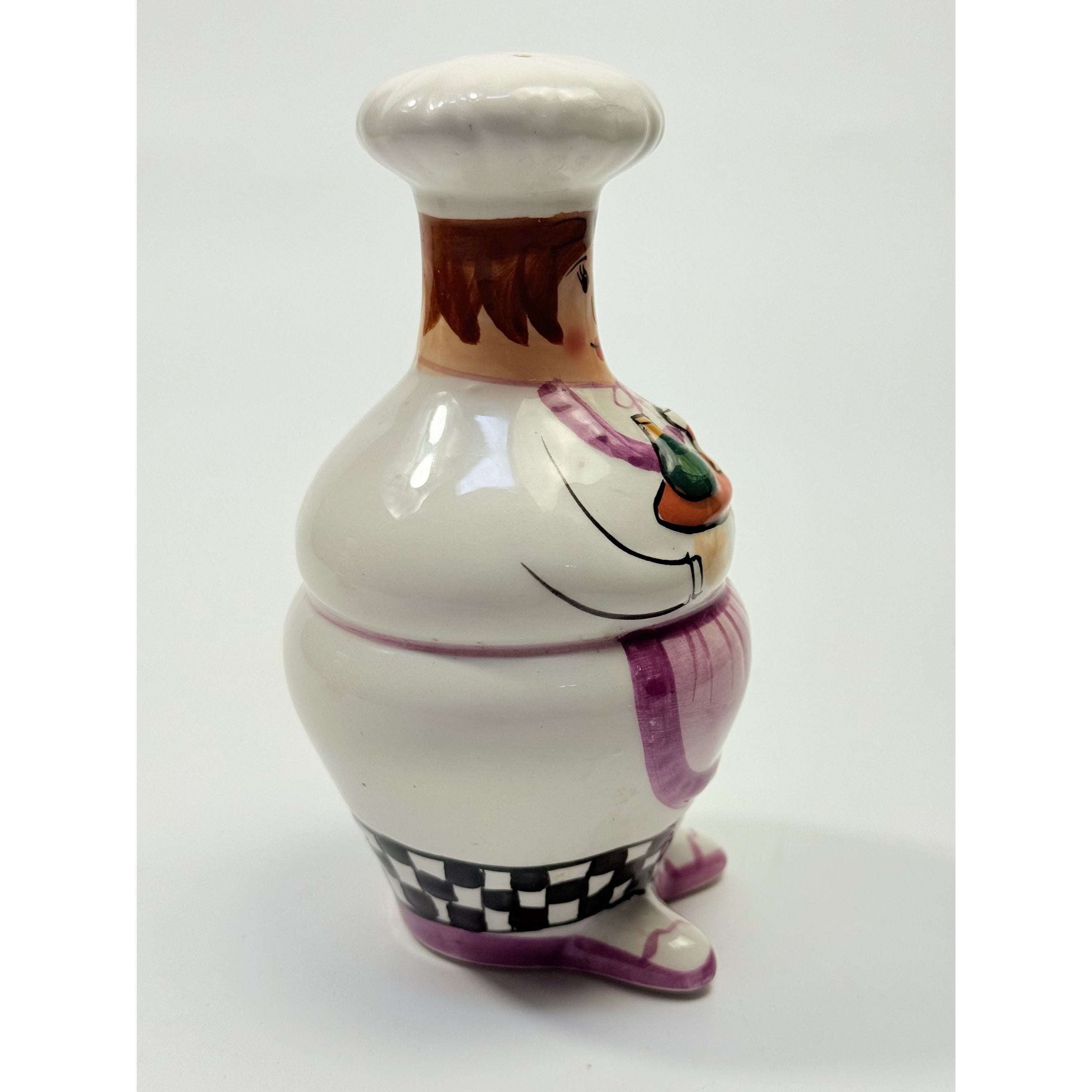 Salt and Pepper Shakers Mr and Mrs Chef Hand Painted Vintage Porcelain Ceramic Large Collectible Kitchen Tools Utensils