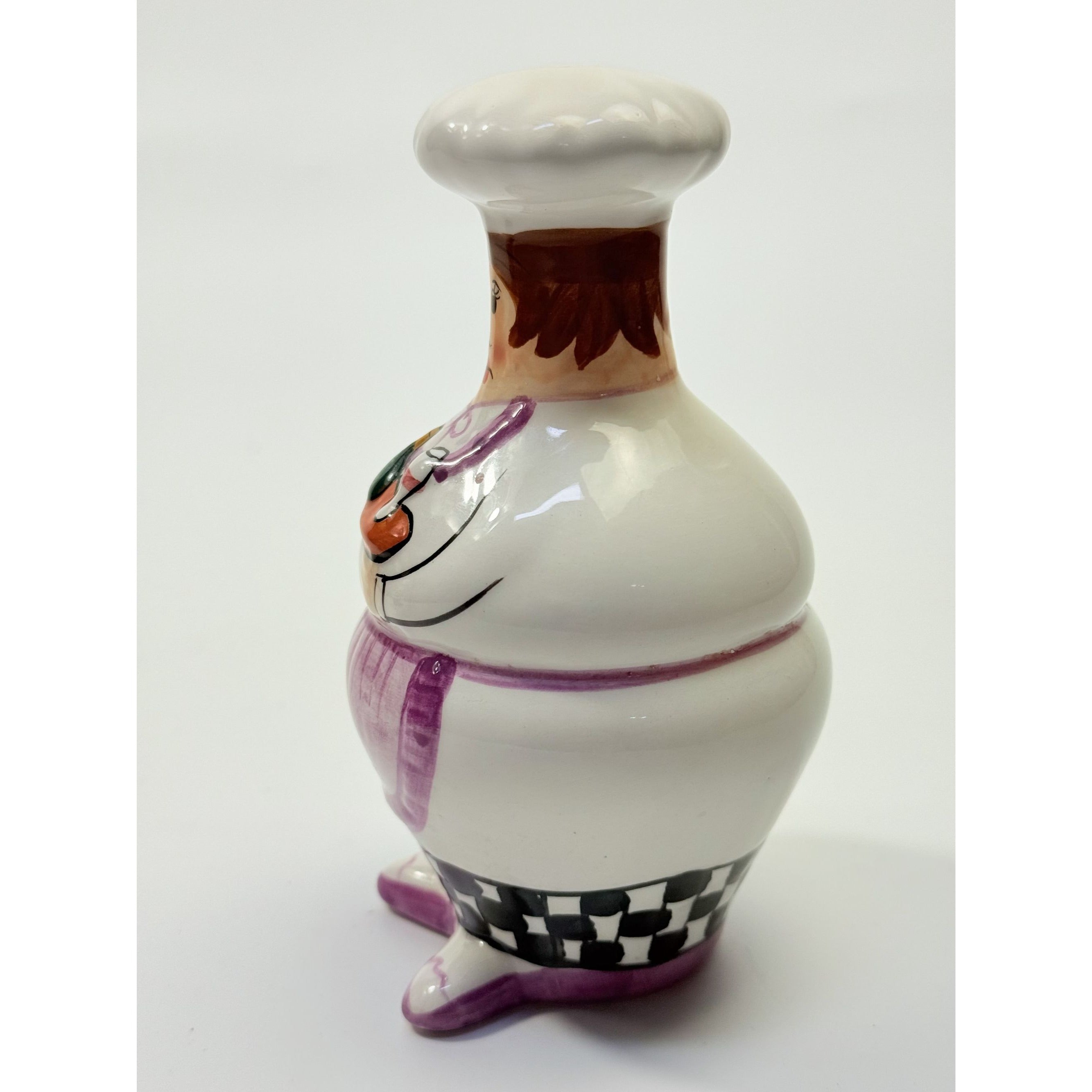 Salt and Pepper Shakers Mr and Mrs Chef Hand Painted Vintage Porcelain Ceramic Large Collectible Kitchen Tools Utensils