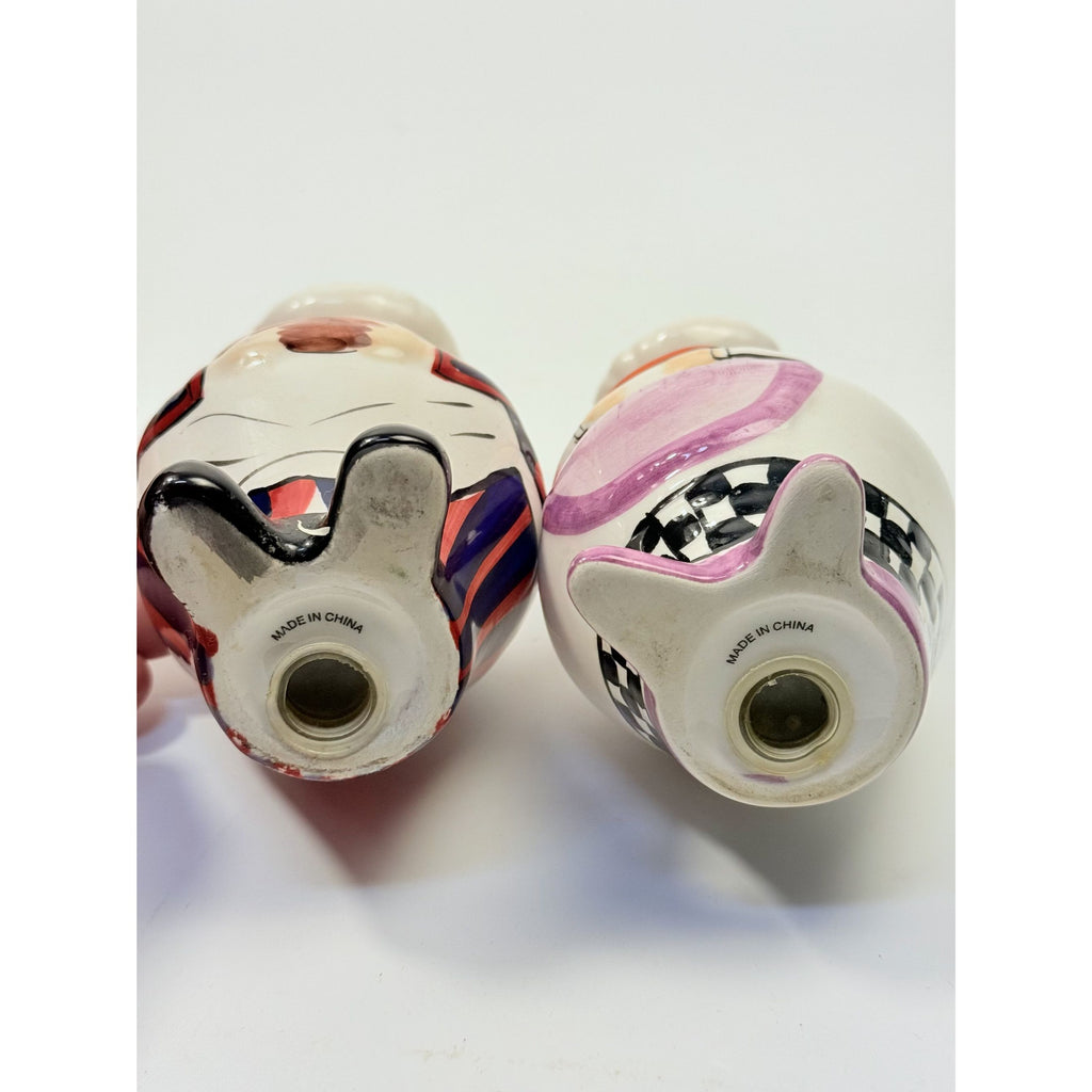 Salt and Pepper Shakers Mr and Mrs Chef Hand Painted Vintage Porcelain Ceramic Large Collectible Kitchen Tools Utensils