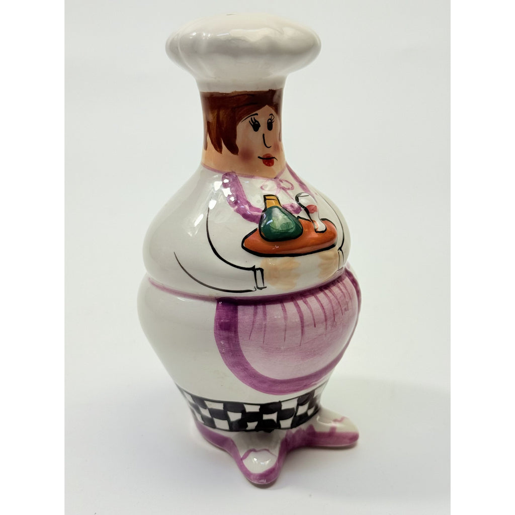 Salt and Pepper Shakers Mr and Mrs Chef Hand Painted Vintage Porcelain Ceramic Large Collectible Kitchen Tools Utensils