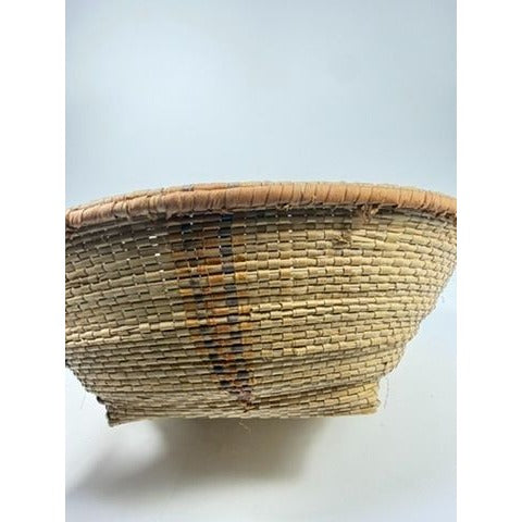 Handmade Basket African Hausa Nigeria Woven Grass Baskset Centerpiece Table Fruit Unique Home Gallery Wall Kitchen Decorative Accents