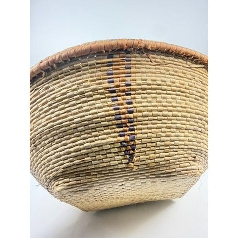 Handmade Basket African Hausa Nigeria Woven Grass Baskset Centerpiece Table Fruit Unique Home Gallery Wall Kitchen Decorative Accents