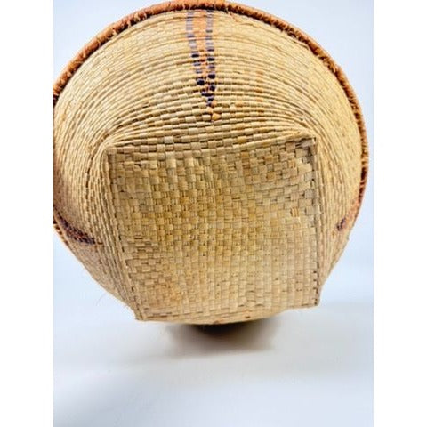Handmade Basket African Hausa Nigeria Woven Grass Baskset Centerpiece Table Fruit Unique Home Gallery Wall Kitchen Decorative Accents