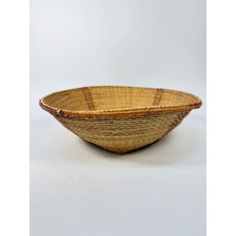 Handmade Basket African Hausa Nigeria Woven Grass Baskset Centerpiece Table Fruit Unique Home Gallery Wall Kitchen Decorative Accents