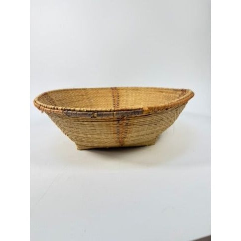 Handmade Basket African Hausa Nigeria Woven Grass Baskset Centerpiece Table Fruit Unique Home Gallery Wall Kitchen Decorative Accents