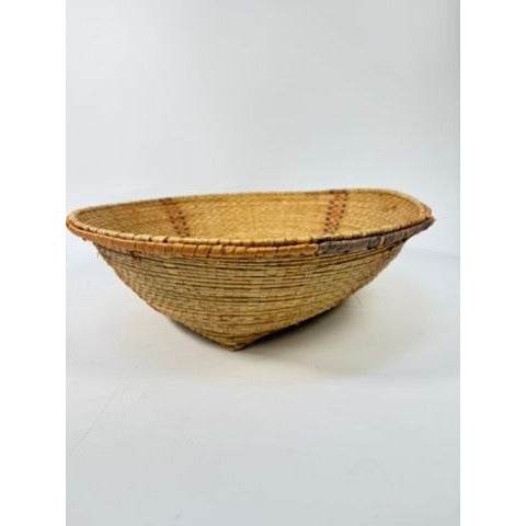 Handmade Basket African Hausa Nigeria Woven Grass Baskset Centerpiece Table Fruit Unique Home Gallery Wall Kitchen Decorative Accents