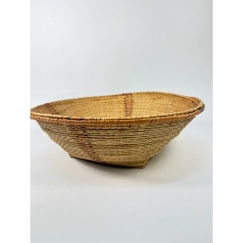 Handmade Basket African Hausa Nigeria Woven Grass Baskset Centerpiece Table Fruit Unique Home Gallery Wall Kitchen Decorative Accents
