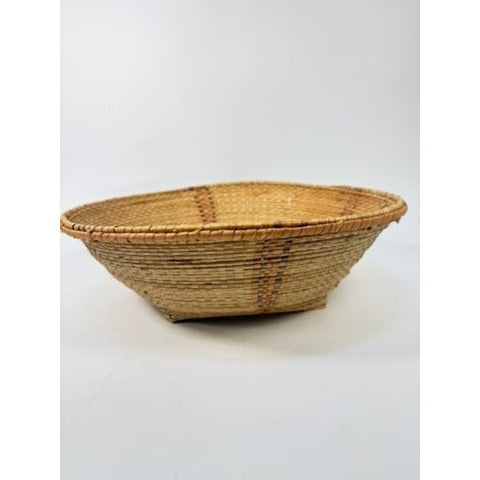 Handmade Basket African Hausa Nigeria Woven Grass Baskset Centerpiece Table Fruit Unique Home Gallery Wall Kitchen Decorative Accents