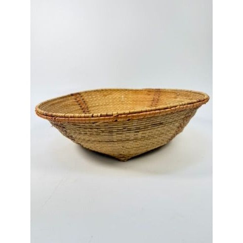 Handmade Basket African Hausa Nigeria Woven Grass Baskset Centerpiece Table Fruit Unique Home Gallery Wall Kitchen Decorative Accents