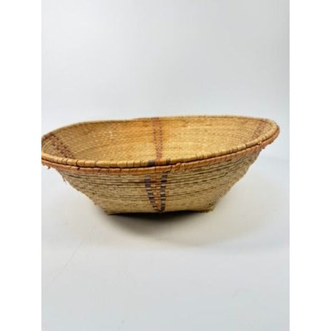 Handmade Basket African Hausa Nigeria Woven Grass Baskset Centerpiece Table Fruit Unique Home Gallery Wall Kitchen Decorative Accents