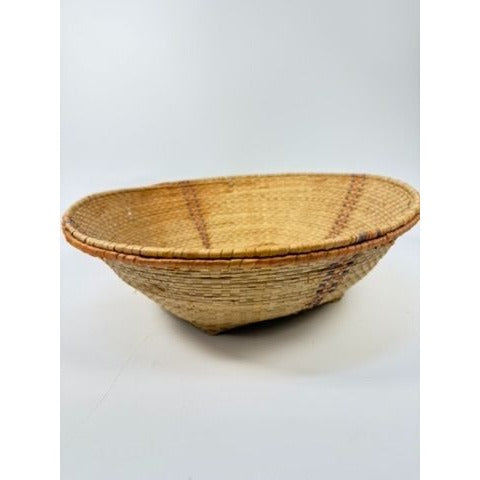 Handmade Basket African Hausa Nigeria Woven Grass Baskset Centerpiece Table Fruit Unique Home Gallery Wall Kitchen Decorative Accents