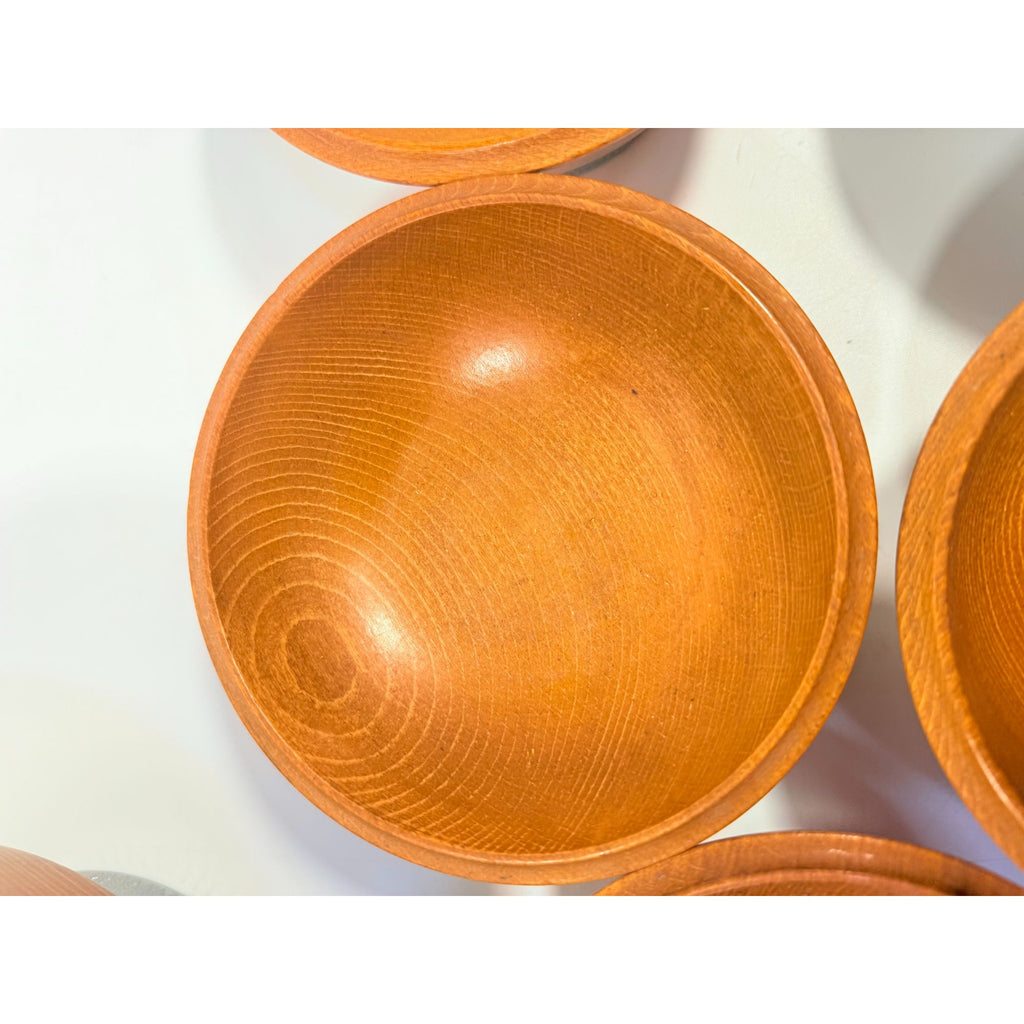 Teak Wood and Chrome Salad Bowl Set Hellerware Mid Century Vintage Retro Collectible Large Wood Salad Bowl 6 Individual Bowls