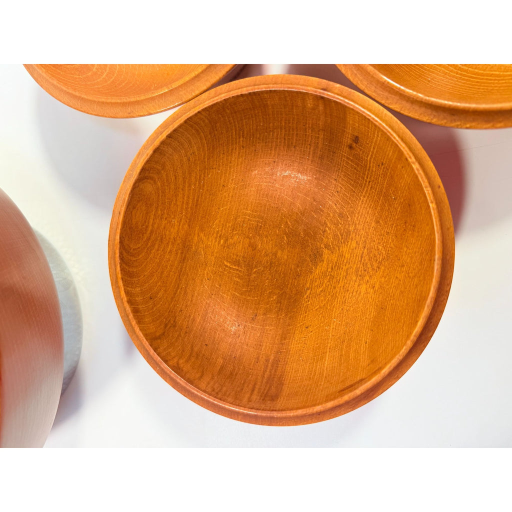 Teak Wood and Chrome Salad Bowl Set Hellerware Mid Century Vintage Retro Collectible Large Wood Salad Bowl 6 Individual Bowls