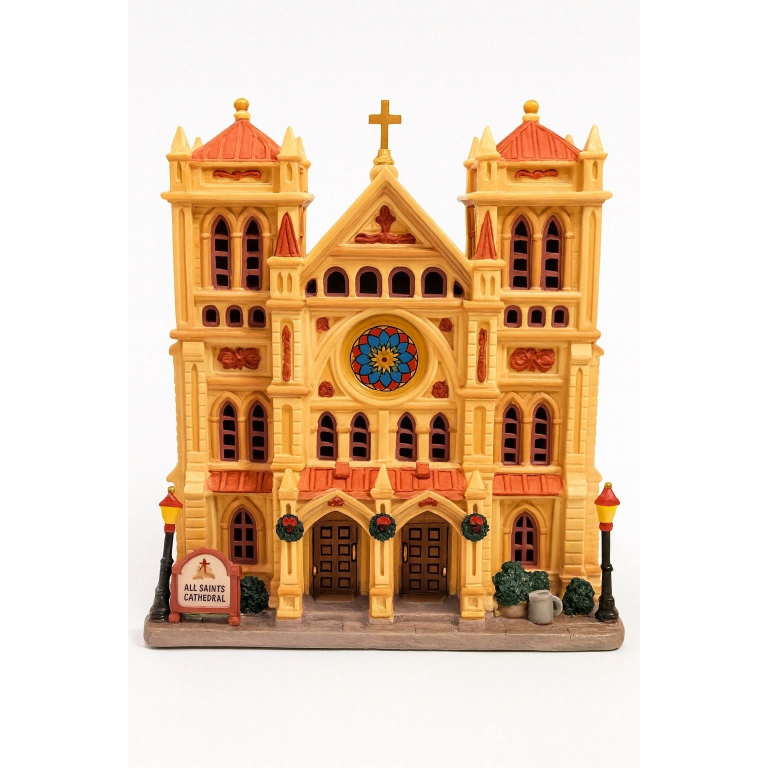 Christmas Village Collectible | Lemax Caddigton All Saints Cathedral Lighted Exterior Building | Vintage Christmas Holiday Decor Houses