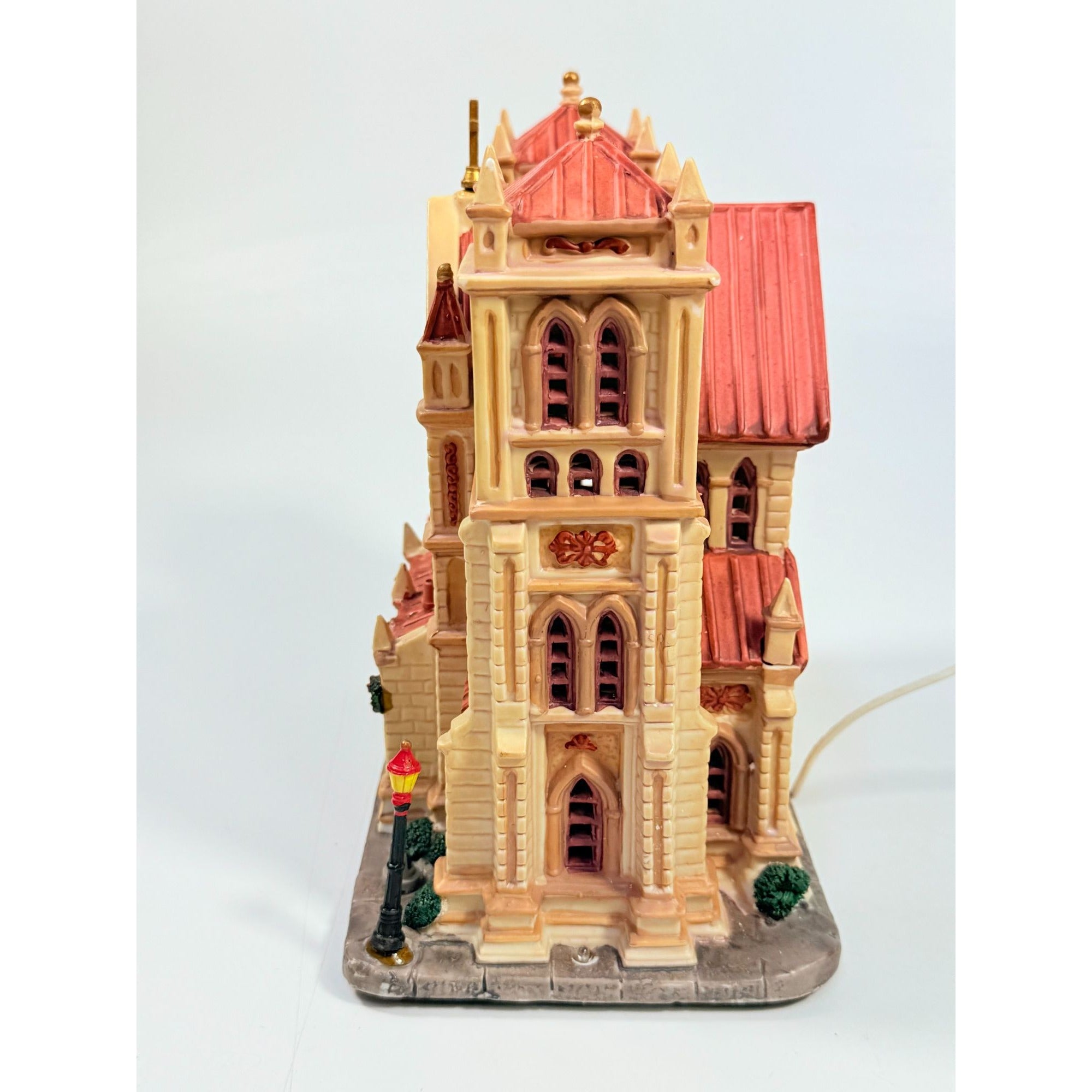 Christmas Village Collectible | Lemax Caddigton All Saints Cathedral Lighted Exterior Building | Vintage Christmas Holiday Decor Houses