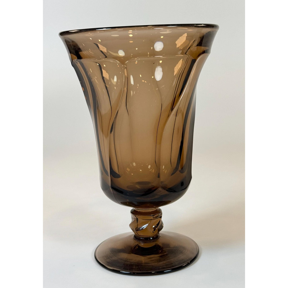 Footed Ice Tea Glassware Fostoria Jamestown Brown Amber Drinking Glass Set 4 Replacement Barware Drinkware Mid Century Retro Vintage Hostess