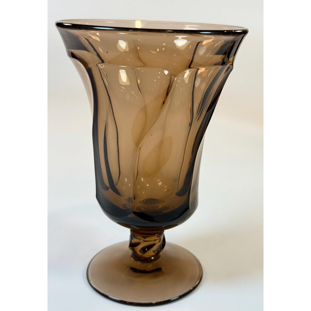 Footed Ice Tea Glassware Fostoria Jamestown Brown Amber Drinking Glass Set 4 Replacement Barware Drinkware Mid Century Retro Vintage Hostess