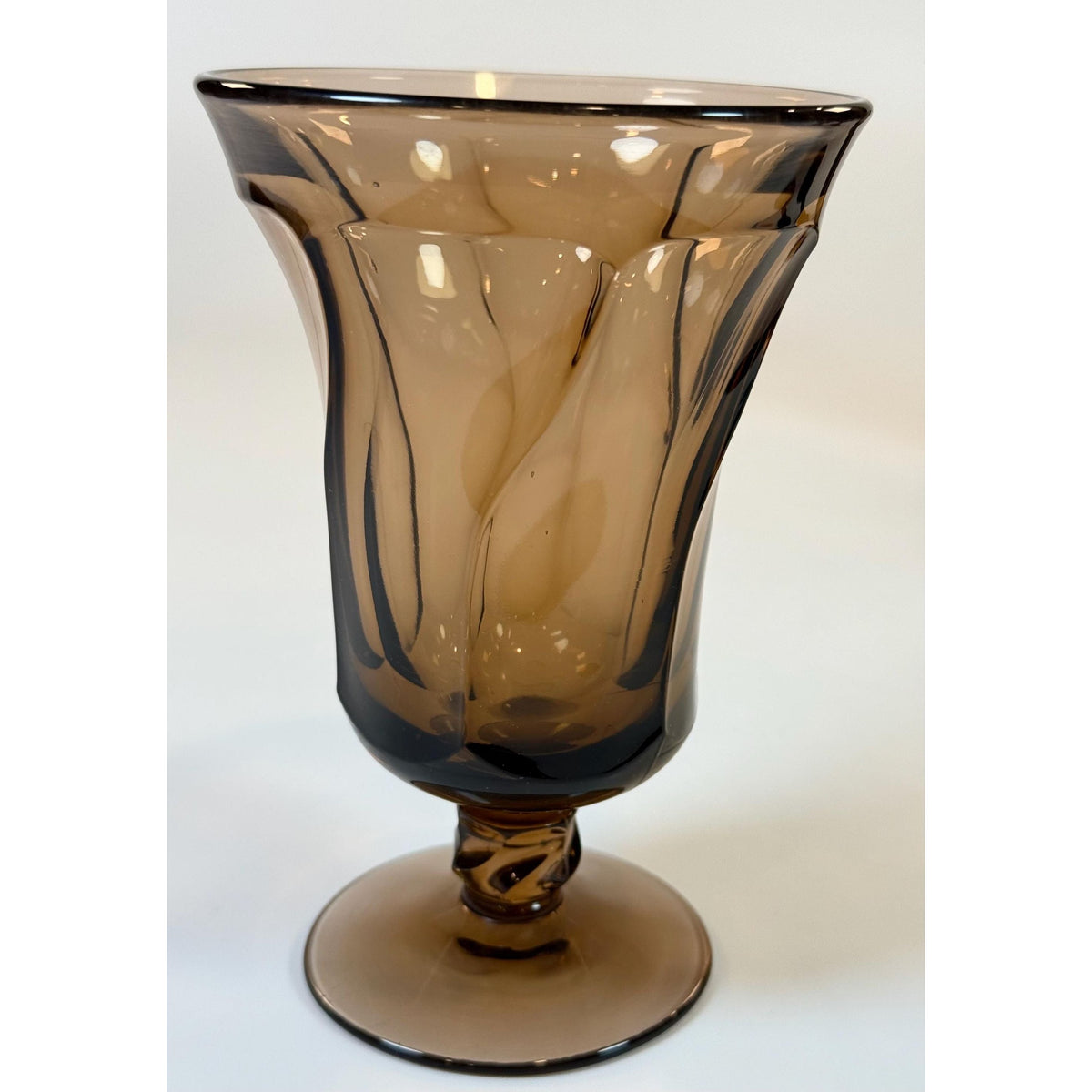 Footed Ice Tea Glassware Fostoria Jamestown Brown Amber Drinking Glass Set 4 Replacement Barware Drinkware Mid Century Retro Vintage Hostess