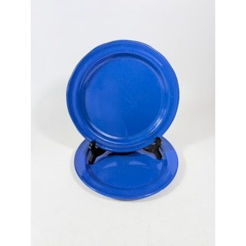 Enamel Plates Set 2 Blue Spatter Graniteware Camping Replacement Vintage Farmhouse Primitive