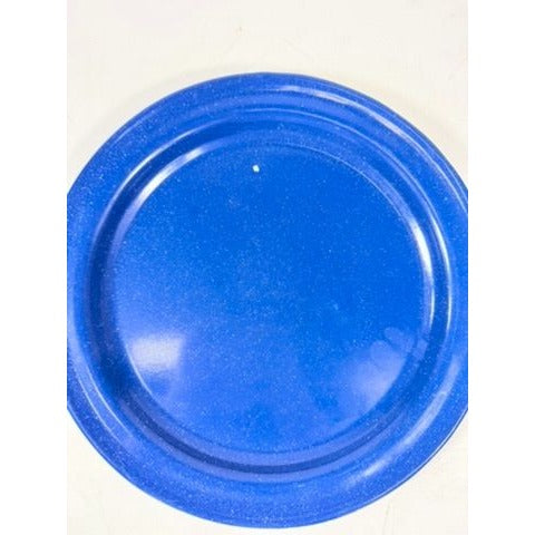 Enamel Plates Set 2 Blue Spatter Graniteware Camping Replacement Vintage Farmhouse Primitive