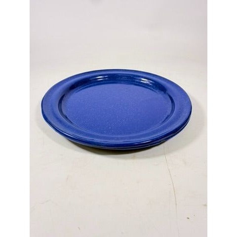 Enamel Plates Set 2 Blue Spatter Graniteware Camping Replacement Vintage Farmhouse Primitive