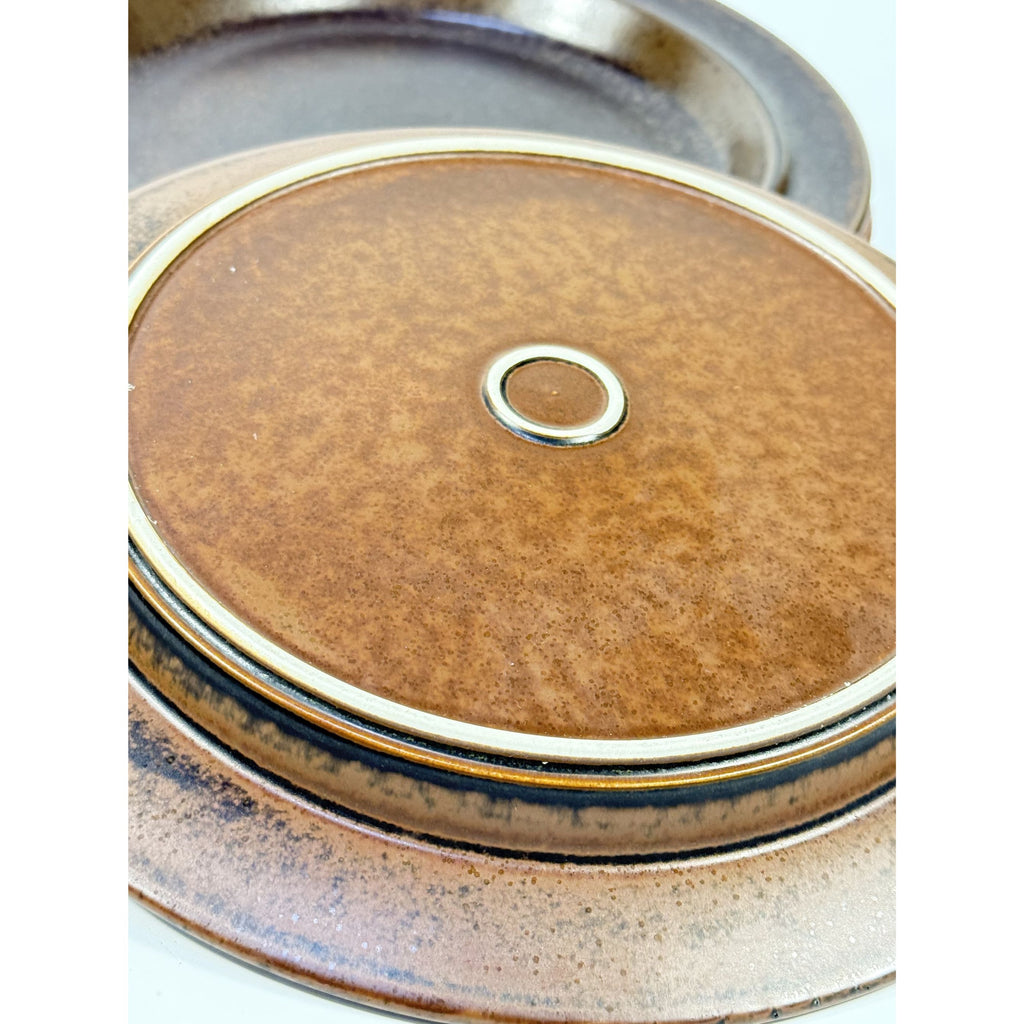 Ironstone Dinner Plates Set 4 Vintage Arabia of Finland Ruska Stoneware Replacement China Mid Century Brown