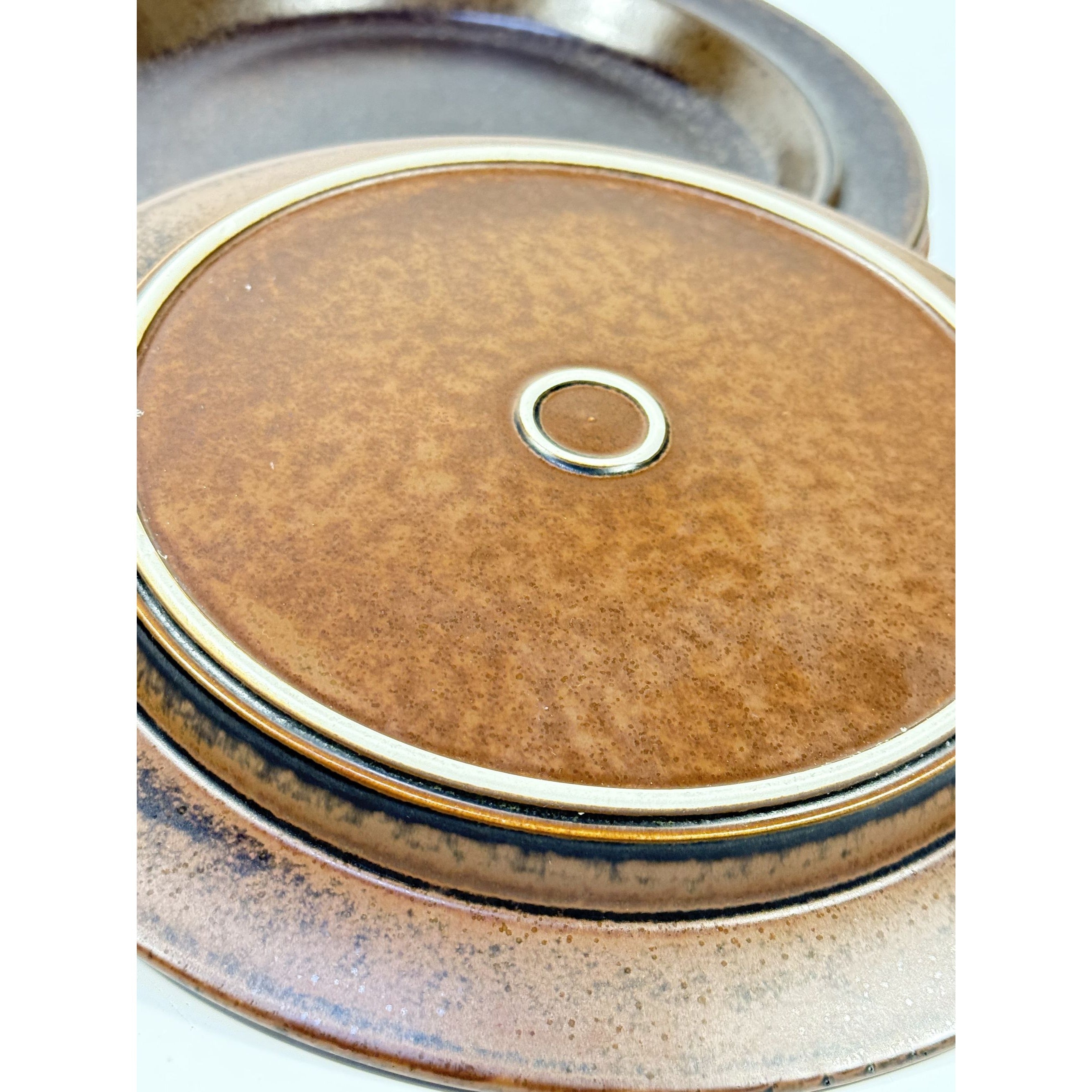 Ironstone Dinner Plates Set 4 Vintage Arabia of Finland Ruska Stoneware Replacement China Mid Century Brown