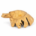 Wooden Sculpture Hand Carved Burwood Mushroom Turtle Burlwood Folk Art Figurine Vintage Collectible Gift