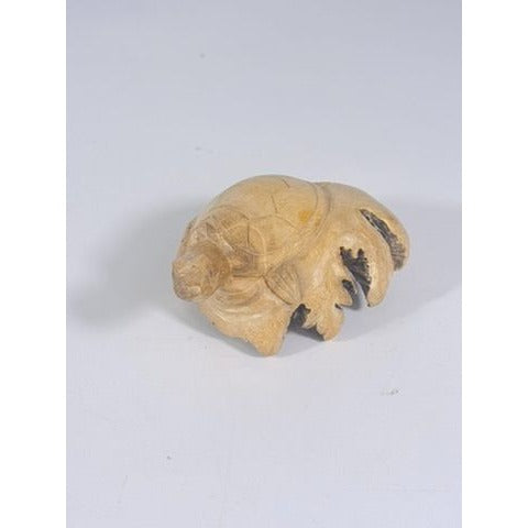 Wooden Sculpture Hand Carved Burwood Mushroom Turtle Burlwood Folk Art Figurine Vintage Collectible Gift