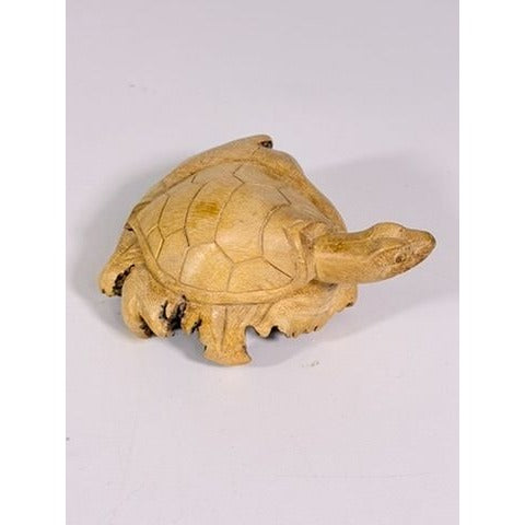 Wooden Sculpture Hand Carved Burwood Mushroom Turtle Burlwood Folk Art Figurine Vintage Collectible Gift