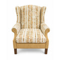 Accent Chair Wing Back Velvet  Jacquard Stripe Stuart Funiture Company Asheboro NC. Retro Kitsch Statement Piece Living Room Office