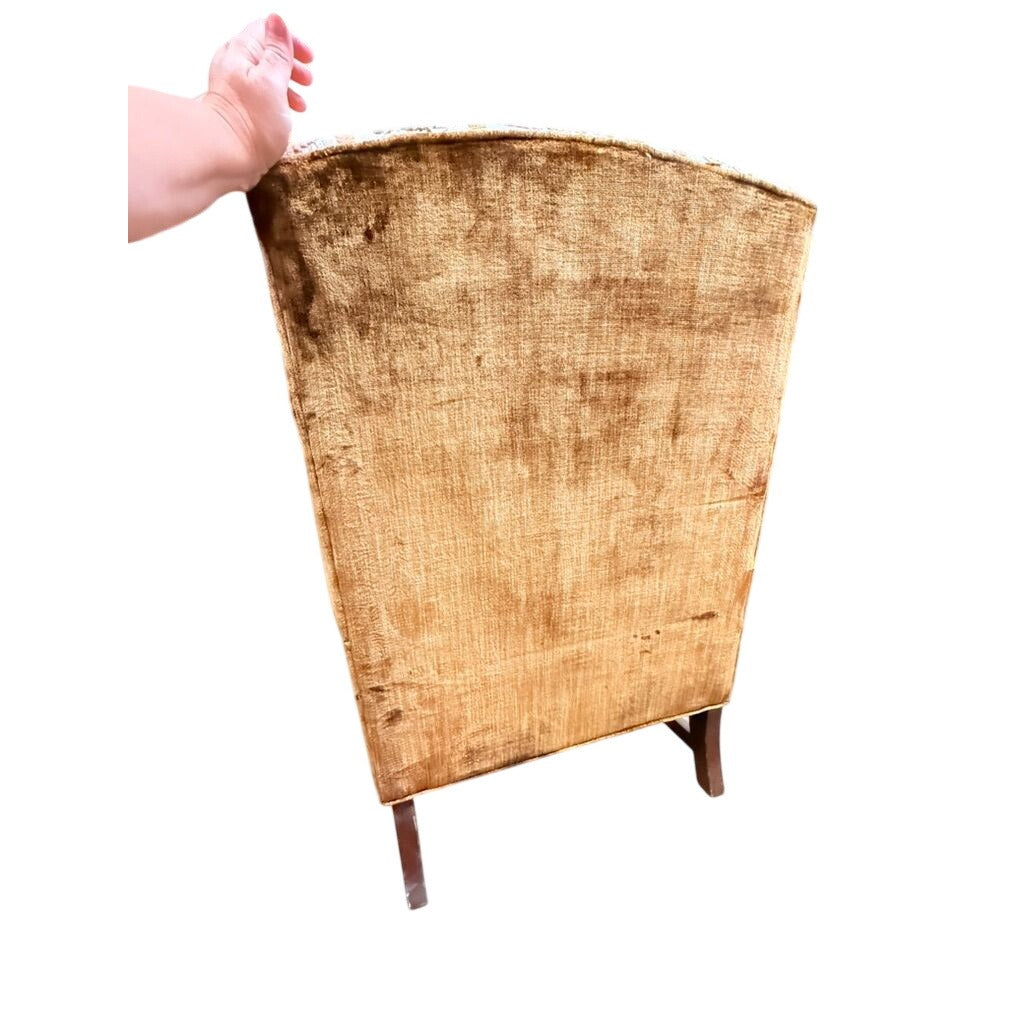 Accent Chair Wing Back Velvet  Jacquard Stripe Stuart Funiture Company Asheboro NC. Retro Kitsch Statement Piece Living Room Office