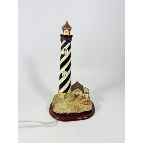 NIghtlight Lighthouse Striped Cape Hattaras Vintage Light Spoontiques Style Resin Home Decor Collectible Light House