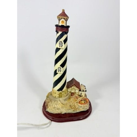 NIghtlight Lighthouse Striped Cape Hattaras Vintage Light Spoontiques Style Resin Home Decor Collectible Light House