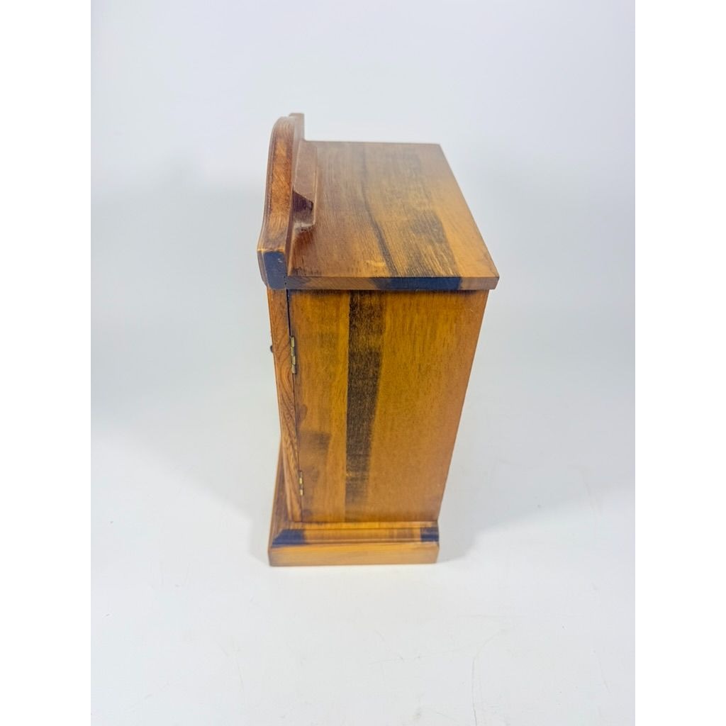 Wood Musical Jewelry Box Royal Sealy Japan Lattice Doors Table top Dresser Boudior Storage Holder Cabinet Music Box