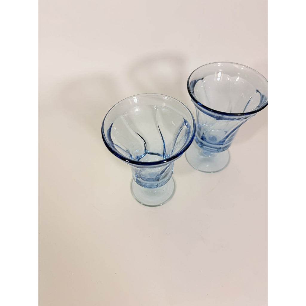 Ice Tea Goblets Set 2 Fostoria Jamestown Light Iced Blue Swirl Vintage Glassware Replacement Discontinued Steware Glasses