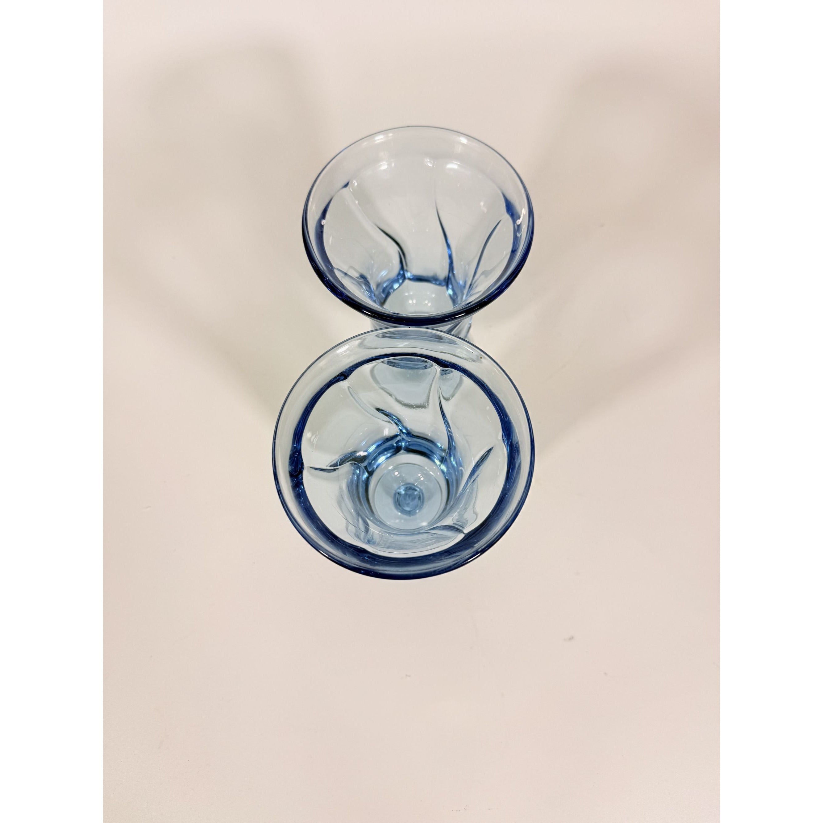Ice Tea Goblets Set 2 Fostoria Jamestown Light Iced Blue Swirl Vintage Glassware Replacement Discontinued Steware Glasses