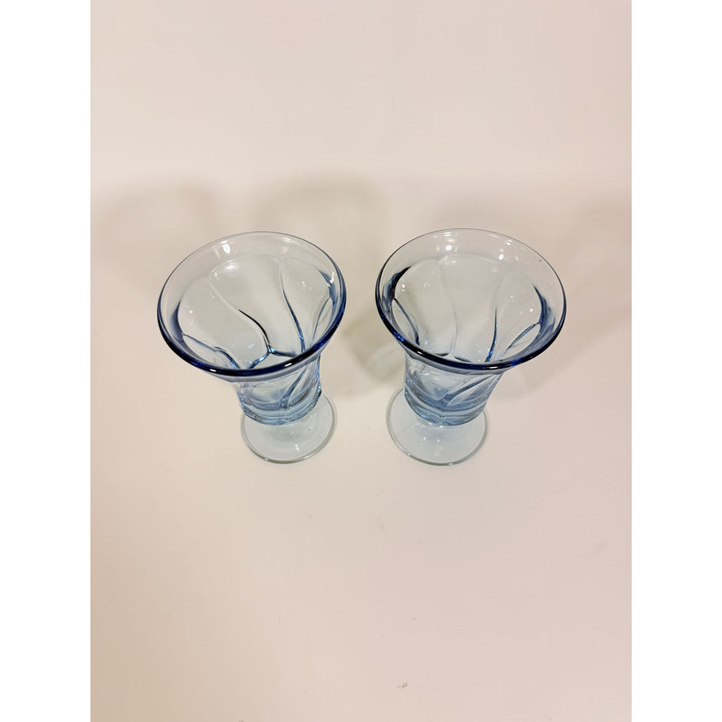 Ice Tea Goblets Set 2 Fostoria Jamestown Light Iced Blue Swirl Vintage Glassware Replacement Discontinued Steware Glasses