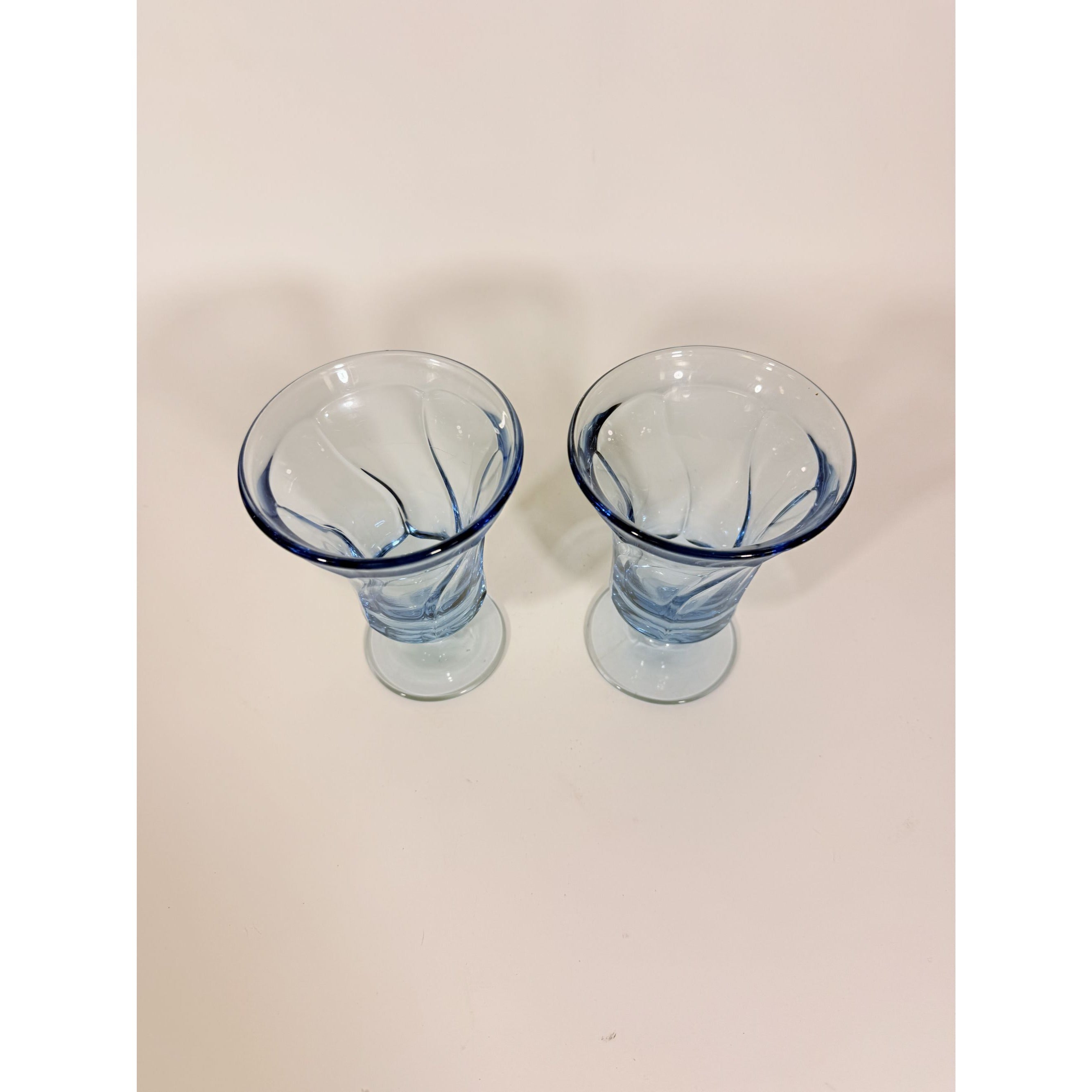 Ice Tea Goblets Set 2 Fostoria Jamestown Light Iced Blue Swirl Vintage Glassware Replacement Discontinued Steware Glasses
